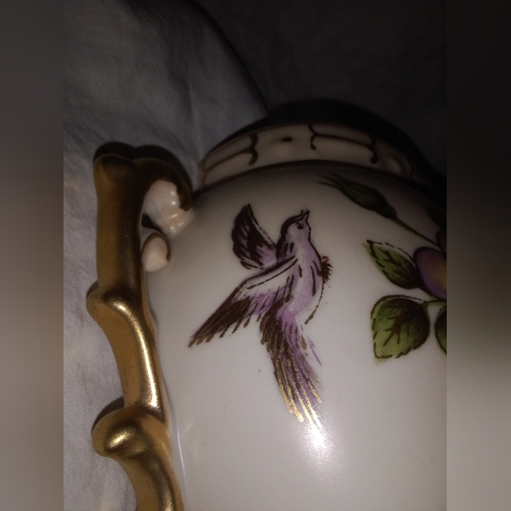 Vintage Floral Butterfly Bird Wall Pocket Ardalt Japan - Picture 8 of 12